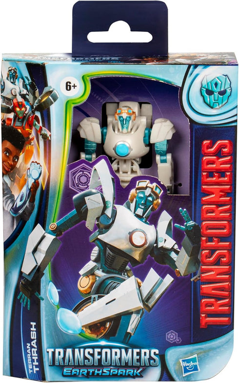 Transformers EarthSpark Deluxe Class Terran Thrash 5-Inch Robot Action Figure, Converts in 22 Steps, Interactive Toys for Boys for Girls Age 6 and...