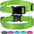 Reflective Dog Collar with Buckle Adjustable Safety Nylon Collars for Small Medium Large Dogs, Grass Green M...