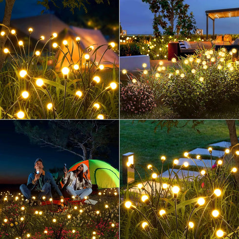 2 Pack Solar Powered Firefly Lights, 20 LEDs Waterproof Garden Firefly Lights, Swaying Lights, 2 Modes, Outdoor Solar Firefly Lights for Party Gar...
