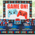 PHOGARY 3 Pack Video Game Tablecloth, Blue Gamer Birthday Decorations Disposable Plastic Rectangle Tablecloths for Kids Player Gamer Party Supplie...