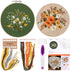 FEPITO 2 Sets Full Range Embroidery Starter Kit with Pattern and Instructions Cross Stitch Kit Includes 2 Pcs Embroidery Clothes with Floral Patte...