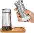 Salt and Pepper Shakers set with Adjustable Pour Holes - Elegant Stainless Steel Spice Dispenser - Perfect for Himalayan, Table Salt, White and Bl...