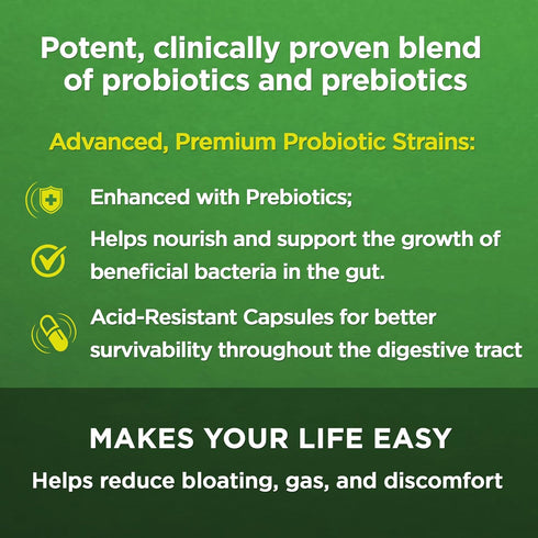 Digestive Health Supplement,Daily Probiotic 7 Billion CFUs per Capsule,5 Essential Strains Including Lactobacillus GG. Supports Intestinal and Imm...