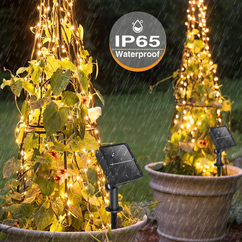 kolpop Solar Fairy Lights for Outside Waterproof, 3 Pack 96FT 240LED Solar Powered String Light Outdoor, 8 Modes Copper Wire Solar Twinkle Lightin...