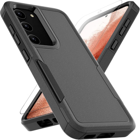 for Samsung Galaxy S23 Case: Dual Layer Protective Heavy Duty Cell Phone Cover Shockproof Rugged with Screen Protector - Military Protection Bumpe...