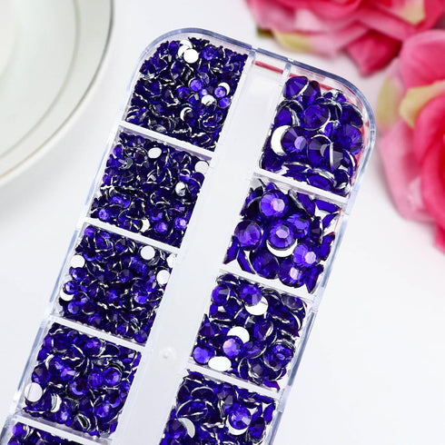 B7000 Clear Glue with 4000PCS Purple Violet Rhinestones for Crafts Clothing Fabric Shoes, Glue Fix Flatback Gems for Nails Face Jewelry, Mixed 5 S...