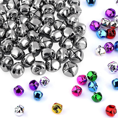 BigOtters 50 Pcs Jingle Bells for Crafting, 1 Inch Craft Bells Bulk for DIY, Home Christmas Decoration, Silver...