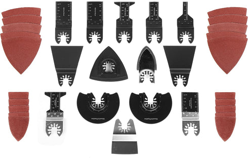 WEN MTB014 34-Piece Oscillating Multi-Tool Accessory Set with HCS Blades, Bi-Metal Blades, Sanders, and Scraper...