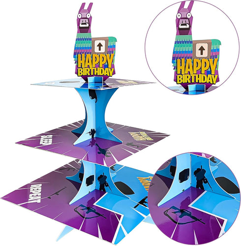 Video Game Birthday Party Supplies, 3 Tier Video Games Cupcake Stand for Boys Game Fans Birthday Decorations Baby Shower Game Party Favors...