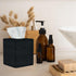 Black Tissue Box Cover, Cute Linen Fabric Decorative Square Tissue Box Holder/Organizer for Bathroom Vanity Countertop/Office/Nightstand/Desk...