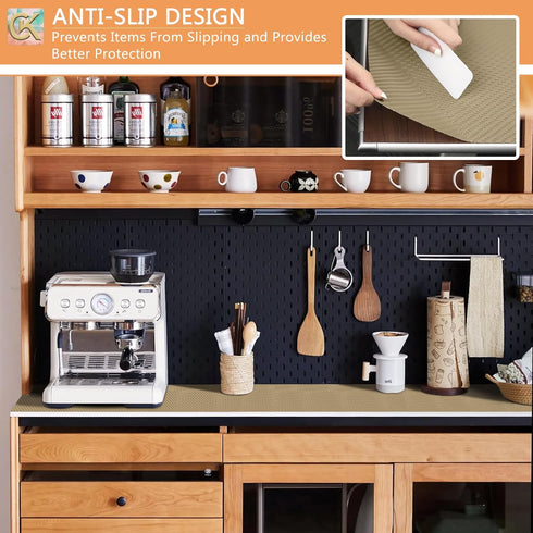 Self-Adhesive Shelf Liner Kitchen Liner, Waterproof Backed Paper Easy Peel and Stick Contact Liner without Residue for Decor Your Desk Surface, Ki...