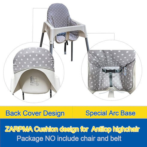 Cotton Seat Covers for IKEA Antilop Highchair,Cotton Surface and Cotton Padded,Forest Pattern Foldable Baby Highchair Cover for IKEA Child Chair C...