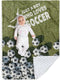 Soccer Blanket - Soft Plush Flannel Blanket with Double Layer Dotted Backing for Baby Kid Teen Boys Girls Gifts White & Green...