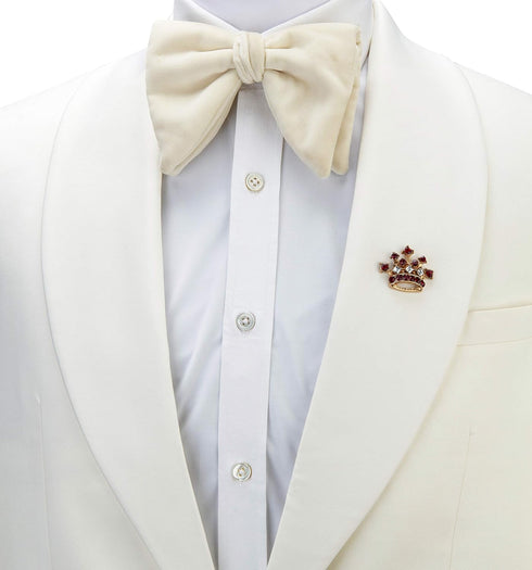 Knighthood Gold Crown With Maroon Stone Detailing Lapel Pin Brooch for Men...
