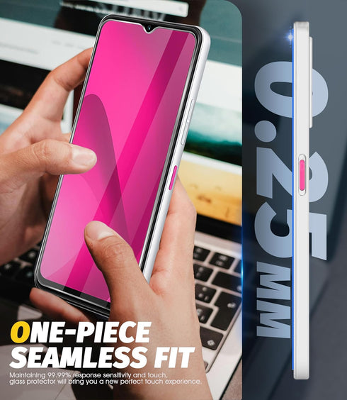 Orzero (4 Pack) Tempered Glass Screen Protector Compatible for T-Mobile REVVL 7 5G 6.58 inch, Protector De Pantalla 2.5D Arc Edges 9 Hardness High...