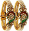 Efulgenz Indian Bangles for Women Women's Bangle Bracelets Fashion Jewelry Indian Bollywood Faux Pearl Kundan Rhinestone Peacock Hinge Open able C...
