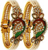 Efulgenz Indian Bangles for Women Women's Bangle Bracelets Fashion Jewelry Indian Bollywood Faux Pearl Kundan Rhinestone Peacock Hinge Open able C...