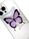 Butterfly Sticky Mobile Phone Grip, Clear Cell Phone Stand, Expanding Cell Phone Charms Accessory, Interchangeable Finger Kickstand, Collapsible H...