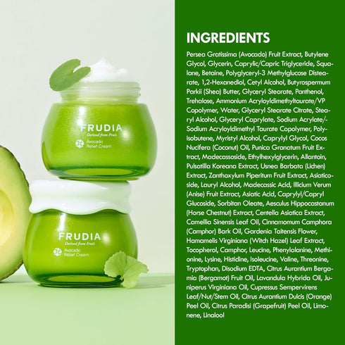 FRUDIA WELCOS Avocado Relief Cream Mini | Calming Cream w/Avocado Extract, Centella Asiatica Extract & MadecassosideX4 | Korean Skin Care Moisturi...