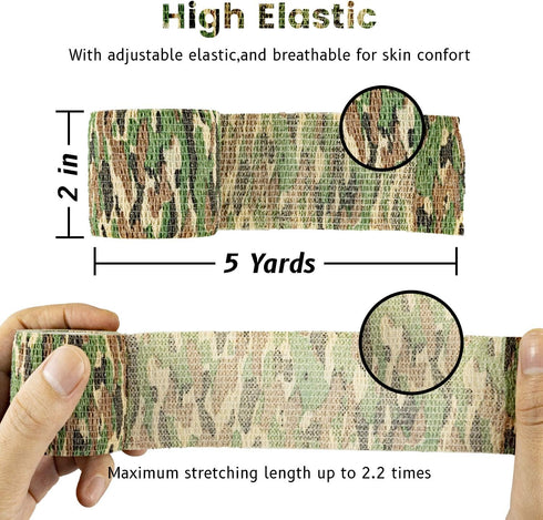 9 Rolls Self Adhesive Wrap Athletic Tape Gauze, Breathable Elastic Cohesive Bandage for Sports Injury & Pet (7 Pcs 2" x 5 Yards + 2 Pcs 1" X 5 Yar...