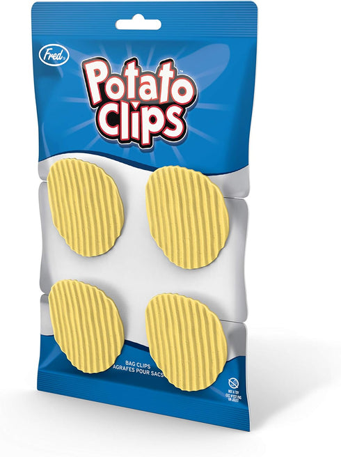 Genuine Fred, POTATO CLIPS, Set of 4, Wavy Chip Bag Closures, Chip Clips, Bag Clips, Patented Design...