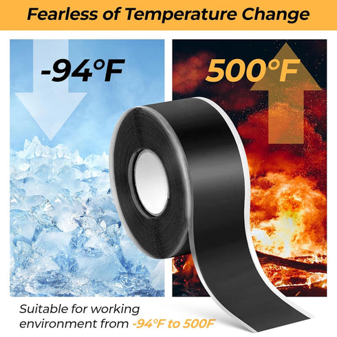 2 Rolls 1in(W) X 10ft(L) Seal Self Fusing Silicone Tape for Outdoor Antenna Coax & Electrical Cables, Plumbing Hose Repair Tape, Waterproof Tape, ...