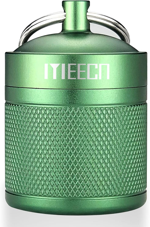 Keychain Pill Holder, Pill Box, Aluminum Waterproof Pill Container, Pill Organizer for Outdoor Travel Camping?Size: 1.6 x 1.6 x 2 in (Green)...