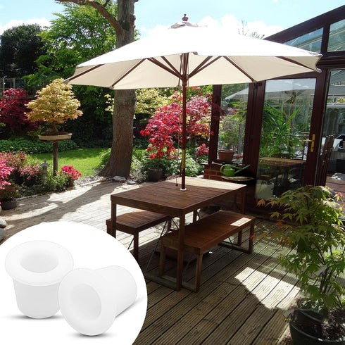 2Pcs Patio Table Umbrella Hole Ring Plug, Pool Umbrella Sleeve Stabilizer Cone Wedge, Silicone Umbrella Table Ring Hole Insert for 2-2.5 Inch Tabl...