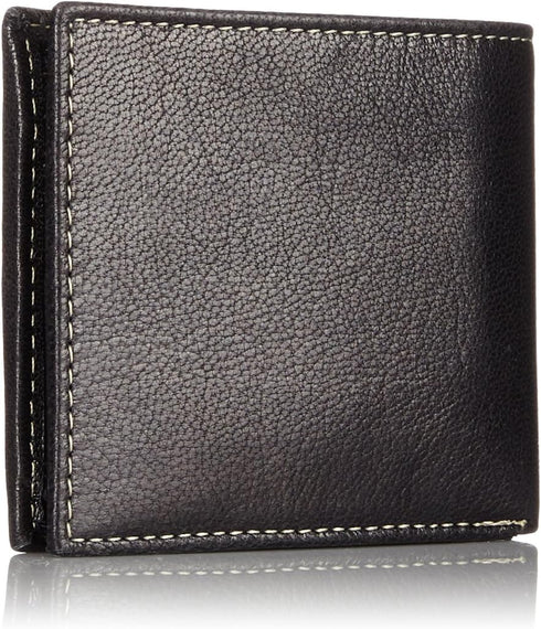 Timberland mens Leather Passcase Trifold Wallet Hybrid, Black (Hundson), One Size...