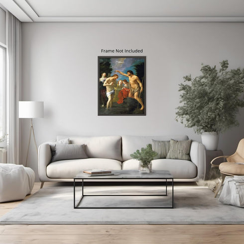 Posterizer 1 pcs-The Baptism of Christ c. 1623 painting poster-Religious Posters-Gifts for Christians -Decor for Church, Sunday School Classroom- ...