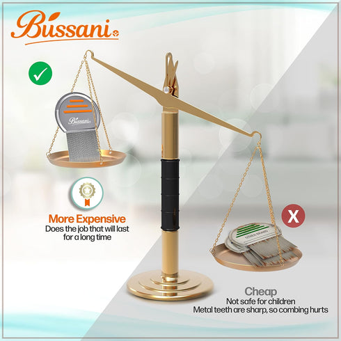 Bussani Lice Comb for Fine & Thick Hair | Lice Treatment | Nit Comb for Lice Eggs | Lice Brush | Peine para Piojos y Liendres para Niñas | Great f...