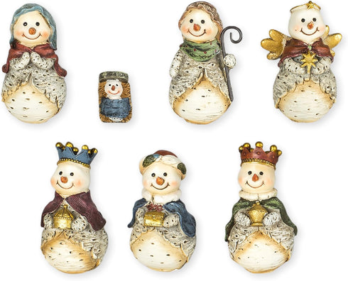 Snowman Nativity Set 7 Pc Figurine Set...