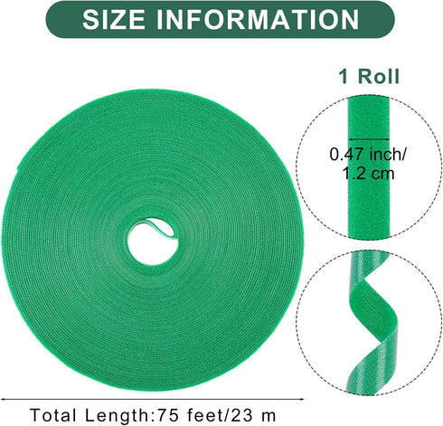 Plant Ties Reusable Garden Tape Adjustable Plant Support for Effective Growing Nylon Plant Tie Strap for Flowers, Tomato, Vines, Tree (75 Feet x 0...