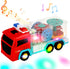 Light Up Sensory Car Toy for Kids,Transparent Gear Fire Truck Toy with Colorful Moving Gears Music and Lights Effects,Educational Tummy Time Toys ...