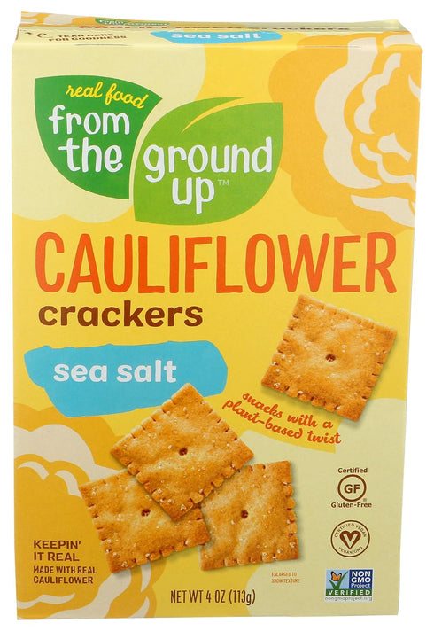 From The Ground Up, Cauliflower Crackers Sea Salt, 4 Ounce...