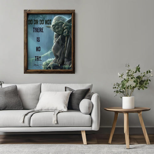 Posterizer 1 pcs-Master Yoda Quotes-Do or do not , there is no try-Movie & Cinema Art-Motivational & Inspirational Art-Gift for movie lovers- UNFR...