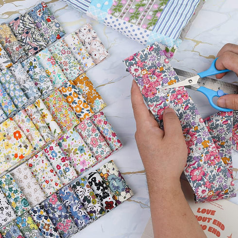 45PCS Fabric Jelly Rolls, Jelly Roll Fabric Strips for Quilting, Patchwork Craft Cotton Quilting Fabric, Quilting Fabric, Plain Weave Cotton Fabri...
