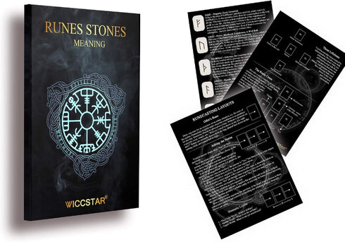 Rune Stones Set with Manual for Beginners and 5 layouts. Viking Nordic Runes...