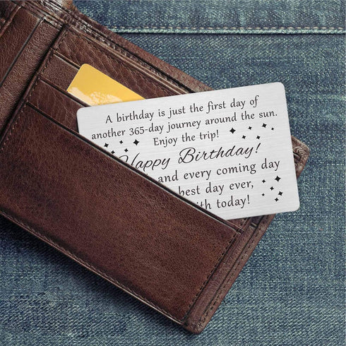 Happy Birthday Cards Birthday Gifts for Men - Engraved Wallet Card Insert...