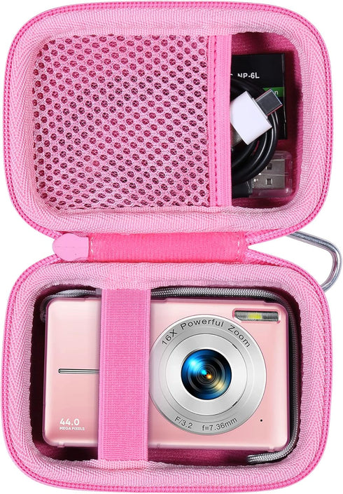 co2CREA Hard Case Compatible with Digital Camera, VAHOIALD/IWEUKJLO/CAMKORY/BEVLXNIV/PRISIA/Sevenat Kids Video Camera, Pink...