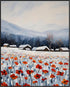 Posterizer 1 pcs-snowy winter flowers scene in oil painting style-12-Floral & Botanical Art-Landscape & Nature Art-Living Room Bedroom Decor- unfr...