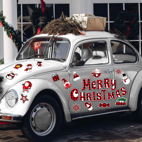 36 Pieces Christmas Magnets Merry Christmas Refrigerator Magnetic Santa Claus Fridge Magnet Stickers Happy Holiday Decoration for Car Mailbox Lock...