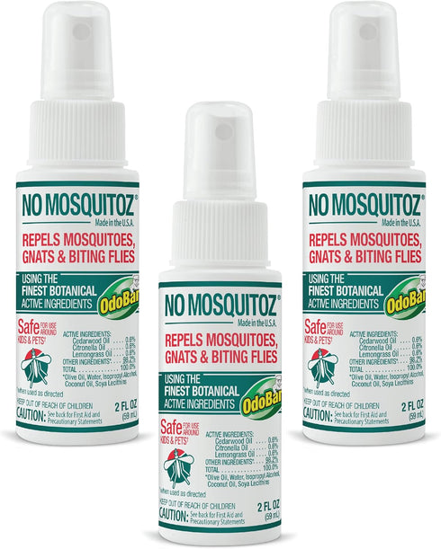 No Mosquitoz Botanical Bug Repellent, Effective for Gnat, Mosquito, and Biting Flies, Hand-Crafted and DEET-Free, Non-Greasy Formula, 2 Ounce Spra...
