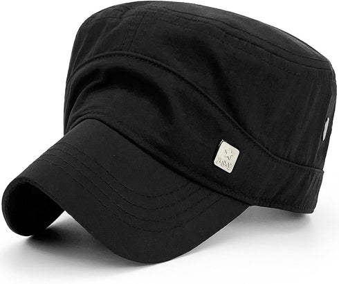 REDSHARKS Polyester Water Resistant Military Caps for Men Quick Dry Cadet Hats for Women Army Cap Flat Top Dad Hat...