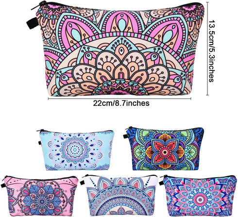 6 Pieces Makeup Bag Toiletry Pouch Waterproof Cosmetic Bag with Zipper Travel Packing Bag 8.7 x 5.3 Inch Small Cosmetic Bag Accessory Organizer fo...