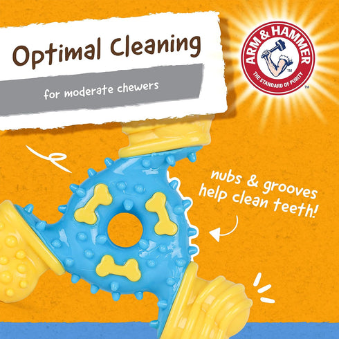 Arm & Hammer for Pets Nubbies TriBone Dog Dental Toy Best Dog Chew Toy for Moderate Chewers Dog Dental Toy Helps Reduce Plaque & Tartar Peanut But...