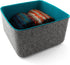 Three by Three Seattle Felt·Like·It! 5x5x4 Inch Felt Storage Bin for Office, Craft Room, Classroom, Living Room, Bedroom Storage (Blue)...
