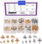 Swpeet 680Pcs Gold and Sliver 3mm 4mm 5mm 6mm 8mm Cup Pearl Screw Eye Pin Bail Peg Pendants with 7mm Pendant Charm Clasps Connector Kit, Perfect f...