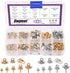 Swpeet 680Pcs Gold and Sliver 3mm 4mm 5mm 6mm 8mm Cup Pearl Screw Eye Pin Bail Peg Pendants with 7mm Pendant Charm Clasps Connector Kit, Perfect f...