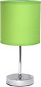Simple Designs LT2007-GRN Chrome Mini Basic Table Lamp with Fabric Shade, Green...